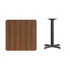Flash Furniture 30" Square Walnut Laminate Table Top with 22" x 22" Table Height Base-Walnut Laminate Top
