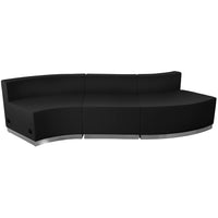 Flash Furniture HERCULES Alon LeatherSoft Reception Configuration, 3 Pieces, Black-Contemporary Reception Set