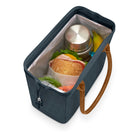 Thermos Lunch Duffle with PU Leather Handles - Geo Quilted Navy-PVC-free with PEVA lining
