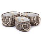 Truu Design Round Storage Baskets, Set of 6, 15.5 x 18 inches, Brown-Ideal for storing and neatly organizing clothes, towels, and other household supplies