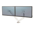 Fellowes Platinum Series Dual Monitor Arm - White (8056301)-Built-in Dual USB Connectivity for Convenient Access to Devices