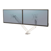 Fellowes Platinum Series Dual Monitor Arm - White (8056301)-Built-in Dual USB Connectivity for Convenient Access to Devices