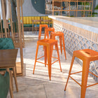 Flash Furniture 30" High Backless Metal Indoor-Outdoor Barstool with Square Seat-Backless Design