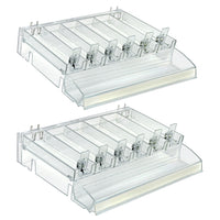 Azar 6 Compartment Divider Bin Cosmetic Tray - Clear - 2 Pack-Sold in Packs of: 2