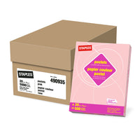 Staples 30% Recycled Pastel Coloured Copy Paper - Letter - 8-1/2" x 11" - Pink - 5000 Sheets-8-1/2" x 11"