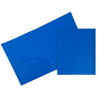 JAM Paper Plastic Heavy Duty Two Pocket Folders, Blue, 12 Pack (383Hbug)-Size: 9" x 12"
