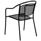Flash Furniture 35.5" Square Curved Back Black Patio Table Set, 4 Chairs (CO35SQ03CHR4BK)-Table and Chair Set