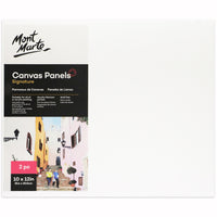 Mont Marte 10" x 12" Canvas Panels - 12 Pack-Easy to transport and frame, these panels are also less likely to be damaged then stretched canvas