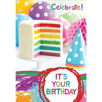Millbrook Studios 5-3/8" x 7-3/4" Celebrate! Greeting Cards and Envelopes, 18 Pack (06043)-Printed on uncoated card stock