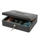 SentrySafe CB-12 Medium Cash Box, 0.21 cu. ft., Black-Cash box has a privacy key lock to keep valuables safe; perfect safe box for festivals, rummage sales, fundraisers and more