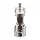 Trudeau Professional Acrylic Pepper Mill 6"-Adjustable knob - turn the knob clockwise for a finer grind, counter clockwise for coarser grind