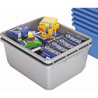 Quantum Storage Systems Quantub Nesting Totes, 19" W x 24-1/2" D x 9.5" H, Grey - 2 Pack-Colour: Grey