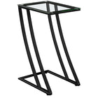 Monarch Specialties 3089 Accent Table - Black Metal With Tempered Glass-Sturdy metal frame with a unique z-shaped base