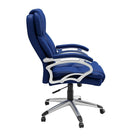 CorLiving LOF-478-O Leatherette Executive Office Chair - Cobalt Blue-Foam seat covered in black leatherette