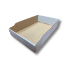 Abbey Industries Open Top Bin Boxes - White - 18" L x 12" W x 4" H - 50 Pack-Great for organizing supplies and inventory