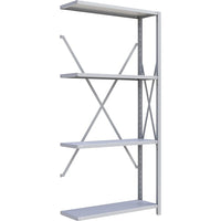 Metalware RK204 Boltless Shelving Unit, 4-Shelves, 36" x 12" x 76", Light Grey-Adjustable shelving system that provides high strength, yet economical storage capacity for your needs