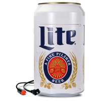 Miller Lite 8 Can Portable Mini Fridge with 5.4 L Cooler - White-5.4 L (5.7 qt) capacity holds 8 standard soda cans