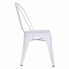 Plata Import Tolix Armless Metal Chairs - White - 2 Pack-No assembly required