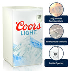 Coors Light Compact Fridge with Bottle Opener - 3.2 cu ft-Temperature range from 28 degree-F (-2 degree-C) to 50 degree-F (10 degree-C)