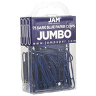 JAM Paper Coloured Jumbo Paper Clips, Large, Dark Blue Paperclips, 5 Packs of 75, 375 Total (42186869g)-Material: Metal