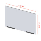 Mark Maker Modular Sneeze Guard Front - 47.5" W x 31.5" H panel 1/4" Clear Acrylic -2 12" aluminum bottom rails- no pass through-Made from 1/4” clear acrylic.