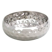 Elegance 12" Bolt Hammered Stainless Steel Salad Bowl-Type: Salad Bowl, Pasta Bowl, Fruit Bowl