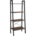 Vasagle 4-Tier Industrial Style Ladder Shelf - Dark Brown-Ultra-durable