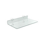 Azar Displays 16" x 8" Acrylic Shelf For Pegboard/Slatwall, Clear, 4 Pack (556014)-2 U hooks attached for easy mounting