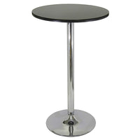 Nicer Furniture 24" Round Bar Table - Chrome Base-A lightweight and versatile table that can accommodate various settings: bars, bistros, restaurants, and event venues