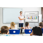 Luxor 48" x 36" Mobile Magnetic Double-Sided Ghost Grid Whiteboard-Magnetic surface allows for posting of documents and notes