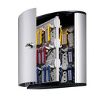 Durable Brushed Aluminum Key Cabinet with Key Lock - 54 Key - Silver-54 Key Tags