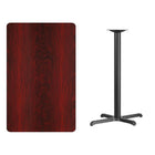 Flash Furniture 30'' x 48'' Rectangular Laminate Table Top, Mahogany with 22'' x 30'' Bar-Height Table Base (XUMA3048T2230B)-Top Size: 30"W x 48"L