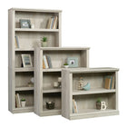 Sauder 423033 Miscellaneous Storage 5 Shelf Bookcase, Chalked Chestnut-Three adjustable shelves can hold up to 30 lbs each; Center fixed shelf can hold up to 40 lbs each; Base fixed shelf can hold up to 50 lbs