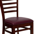 Flash Furniture HERCULES Series Ladder Back Mahogany Wood Restaurant Chair - Burgundy Vinyl Seat-2.5'' Thick Foam Padded Seat