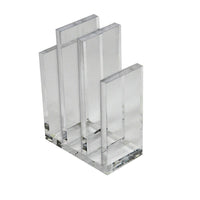 Azar Acrylic File Sorter And Bookend, Clear, 1/2" Thick (255035)-Has mutiple size dividers for different heights of books or file