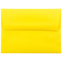JAM Paper A2 Invitation Envelopes, 4.38 x 5.75, Brite Hue Yellow Recycled, 250 Pack (15839H)-Yellow recycled envelope