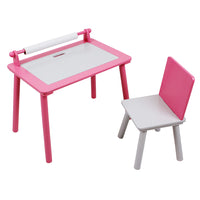 Danawares Wooden Activity Table & Chair - Pink/Light Grey-Sturdy & Stable: Furniture is made with E1 grade medium-density fibreboard (MDF)