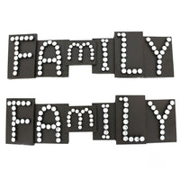 Cathay Importers Bejewelled Family Metal Wall Decor (EC-22-0126)-Embellished plaque