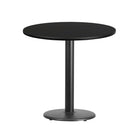 Flash Furniture 30" Round Black Laminate Table Top with 18" Round Table Height Base-Hospitality Table