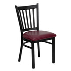 Flash Furniture HERCULES Series Black Vertical Back Metal Restaurant Chair - Burgundy Vinyl Seat-500 lb. Weight Capacity