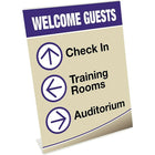 Staples Slanted Acrylic Desktop Sign Holder, 8-1/2" x 11"-Transparent sign holder made of durable, clear plastic