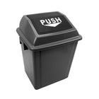Johnny Vac Trash Garbage Can Bin with Push-Down Lid - 6.6 gal (25 L) - BIN25X2 - Grey & Black-Push Down Lid