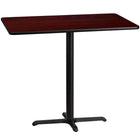 Flash Furniture 30'' x 48'' Rectangular Laminate Table Top, Mahogany with 22'' x 30'' Bar-Height Table Base (XUMA3048T2230B)-Bar Height Hospitality Table