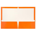 JAM Paper Glossy Two Pocket Presentation Folders, Orange, 50 Pack-Capacity: 200 sheets