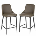 Plata Decor Island Stools with Black Metal Legs - Taupe - 2 Pack-Counter stool