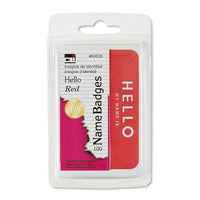 Charles Leonard Self-Adhesive Hello Name Tags, Red, 5.25" x 3", 1200 Pack (CHL935335)-Quick and easy way to identify people, objects and a job well done