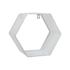 Truu Design Decorative Hexagon Floating Wall Shelves, Set of 2, 13.75 x 13 inches, White-Display: easy installation, mount it on any wall using the round hooks
