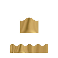 Trend Enterprises Scalloped Metallic Terrific Trimmer, Gold, 60 Pack-Size: 39'(L) x 2 1/4"(W)
