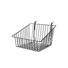 Eddie's Slatwall & Grid Slanted Wire Basket - 12" W x 12" H x 8" D - Black - 3 Pack-Wire Basket for Slatwall and Grirwall
