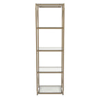Flash Furniture Mar Vista Collection Glass Storage Shelf with Matte Gold Frame-Contemporary Style